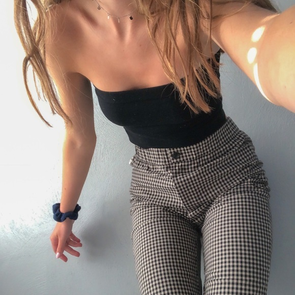 Tilly's Pants - 🏁 high-waisted checkered ankle pants